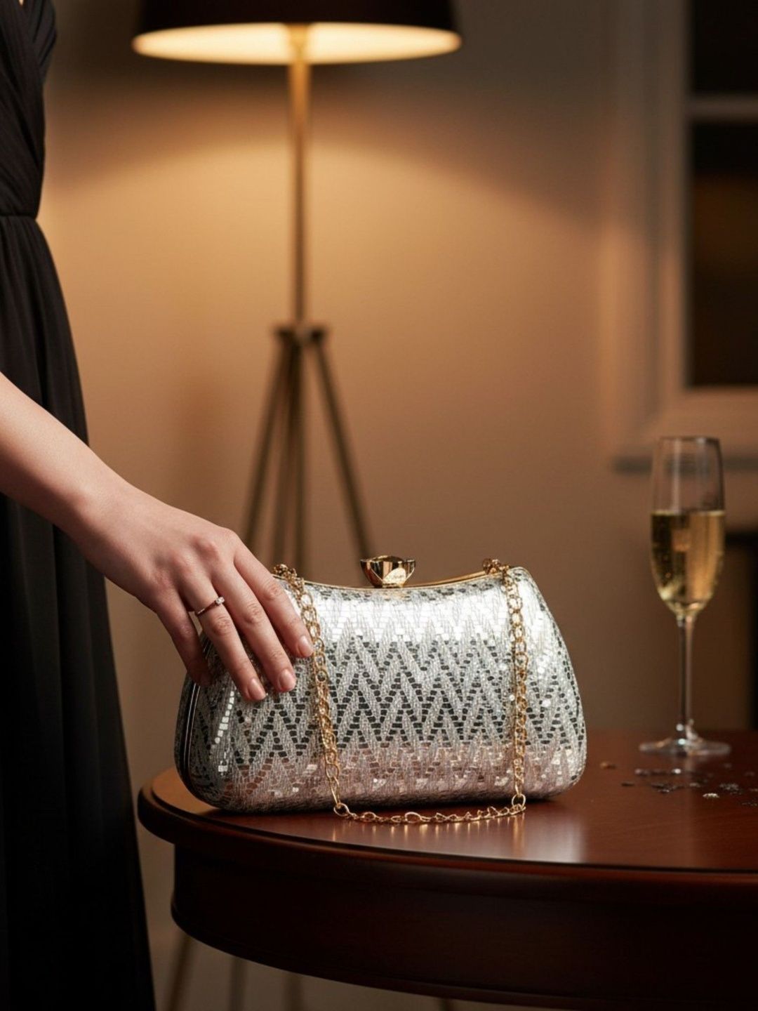 For The Beautiful You Clutches - Silver