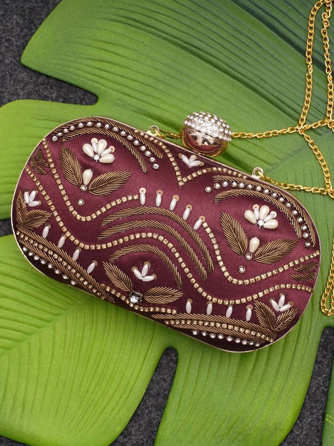 For The Beautiful You Clutches - Maroon