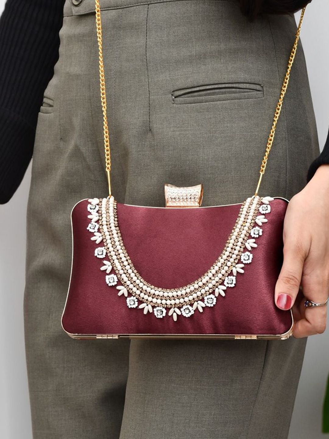 For The Beautiful You Clutches - Maroon - view 6