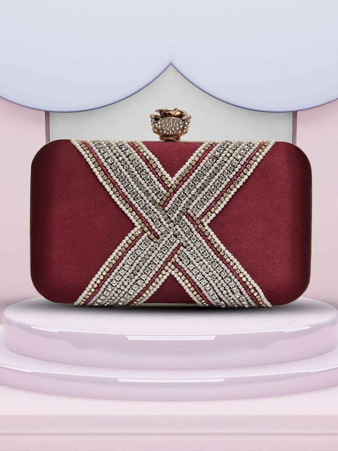 For The Beautiful You Clutches - Maroon